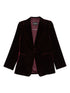 Emporio Armani Single-Breasted Velvet-Effect Jacket Bordeaux