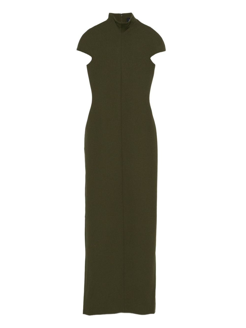 Solace London Lang Maxi High Neck Cap Sleeve Dress Green