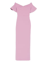 Solace London Cielo Off-Shoulder Ruffled Maxi Dress Pink