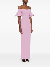 Solace London Cielo Off-Shoulder Ruffled Maxi Dress Pink