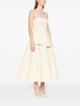 Solace London Ada Strapless Peplum Maxi Dress White