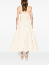 Solace London Ada Strapless Peplum Maxi Dress White