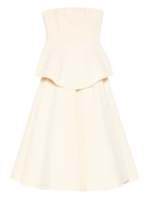 Solace London Ada Strapless Peplum Maxi Dress White