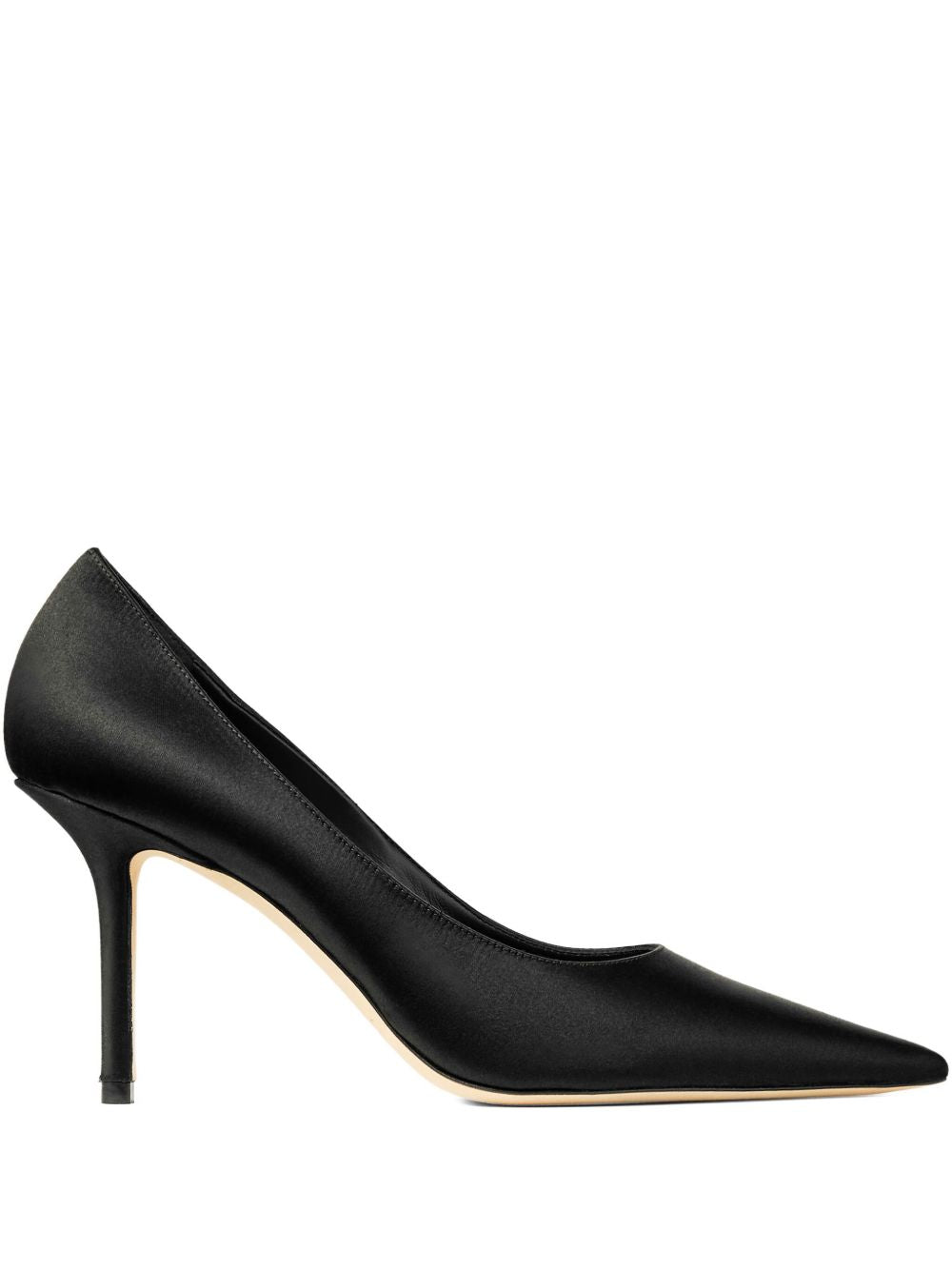 Jimmy Choo Love 85mm Pointed Toe Leather and Textile Pumps Black Black