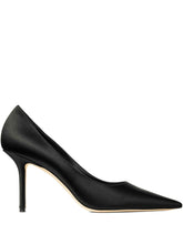 Jimmy Choo Love 85mm Pointed Toe Leather and Textile Pumps Black Black