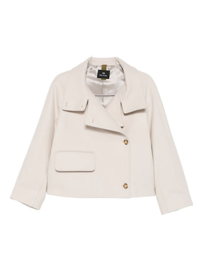 Paul Smith Single-Breasted Wool-Blend Jacket White White