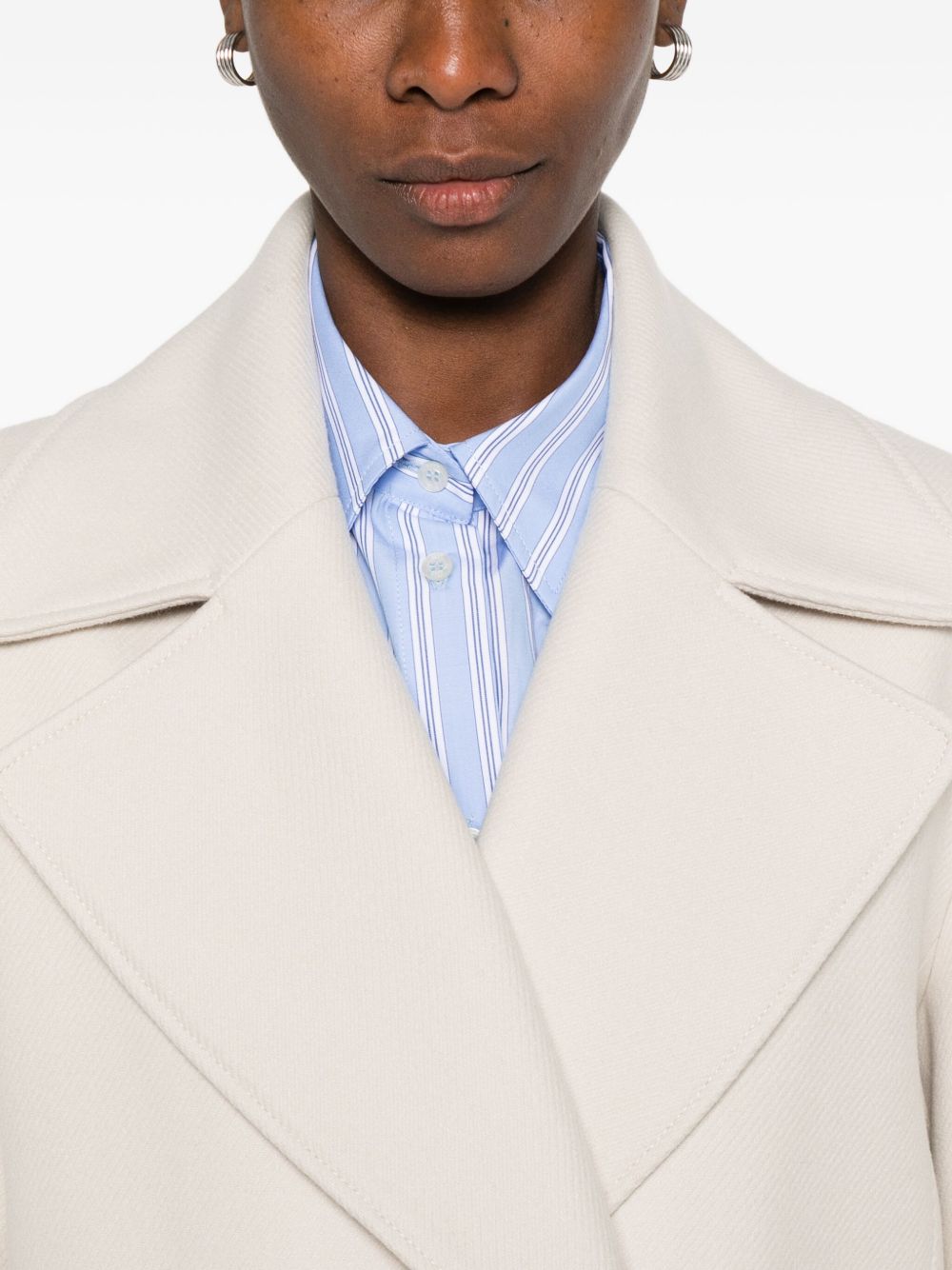 Paul Smith Double-Breasted Wool-Cashmere Coat White