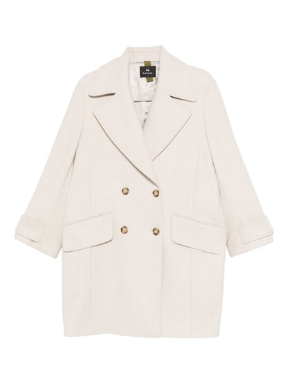 Paul Smith Double-Breasted Wool-Cashmere Coat White