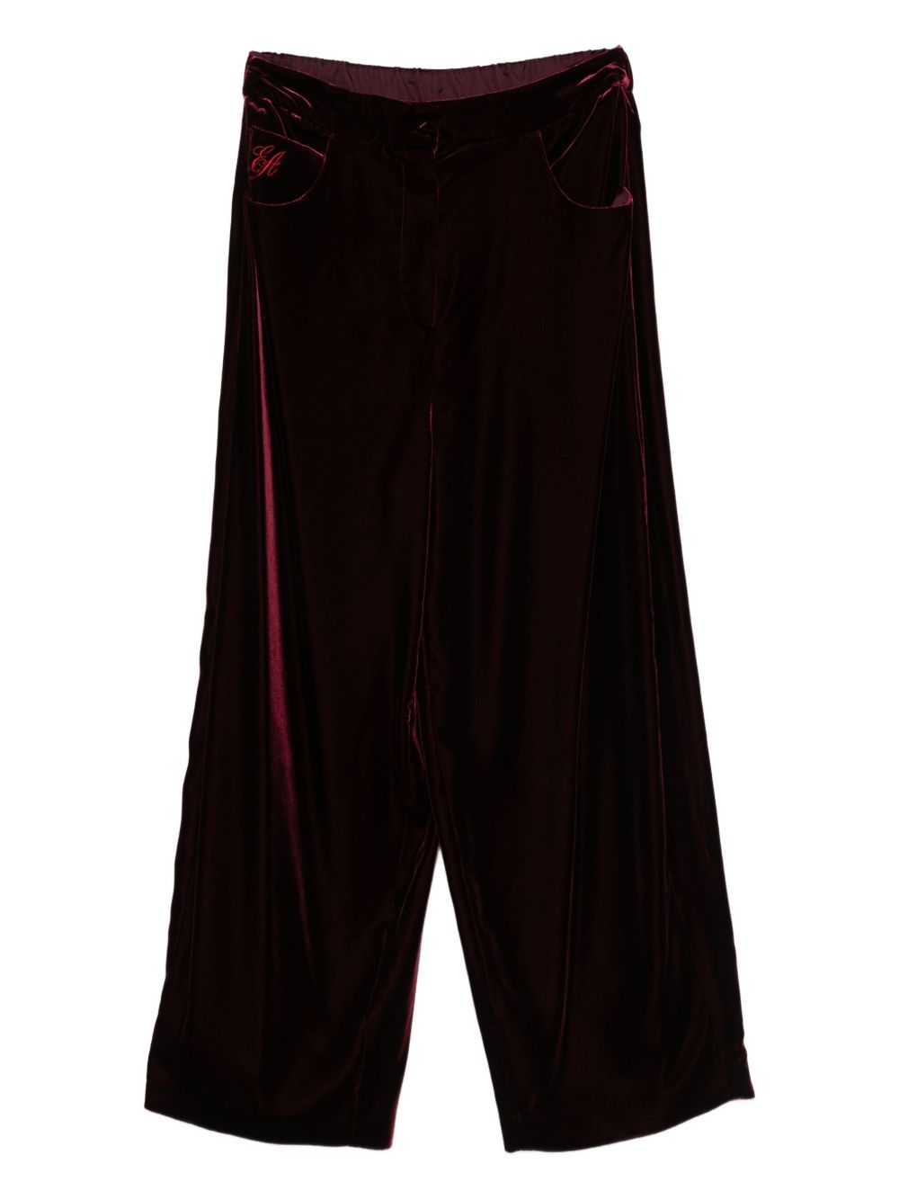 Emporio Armani Wide-Leg High-Rise Trousers Bordeaux Bordeaux