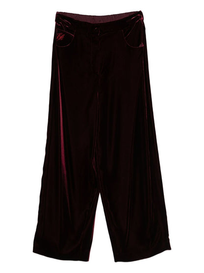 Emporio Armani Wide-Leg High-Rise Trousers Bordeaux Bordeaux