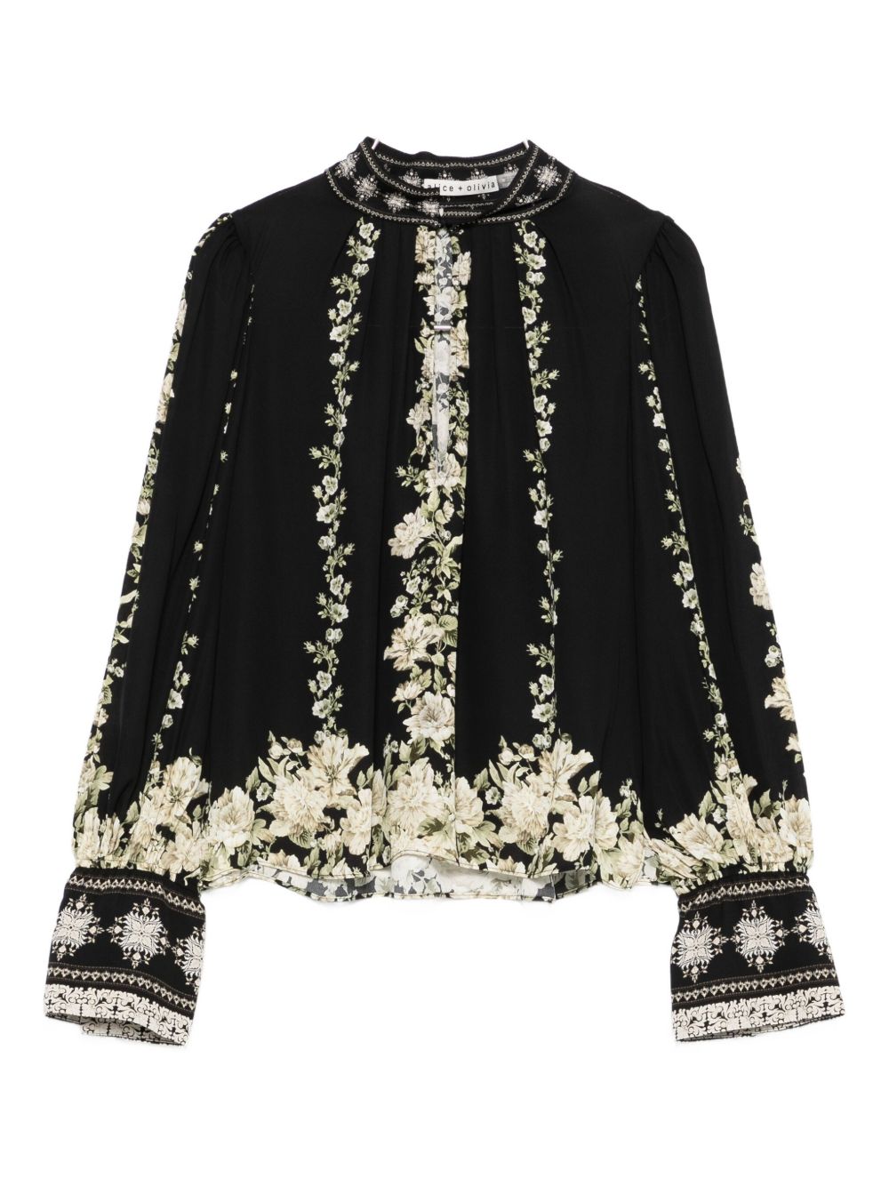 Alice + Olivia Black Viscose Classic Shirt Black