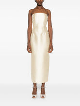Solace London Renee Strapless Pearl Maxi Dress With Flared Sleeves White