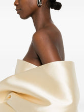 Solace London Renee Strapless Pearl Maxi Dress With Flared Sleeves White