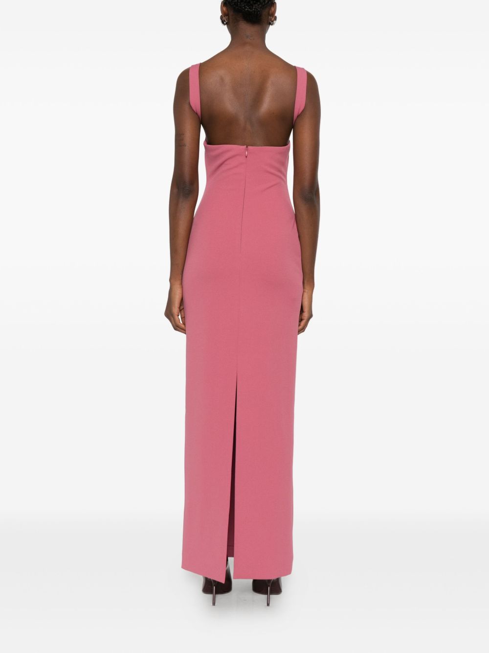 Solace London Joni Dark Pink Square Neck Sleeveless Maxi Dress Pink