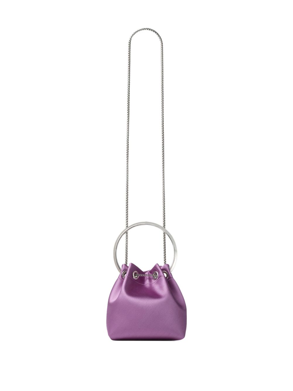 Jimmy Choo Bon Bon Ring Top Handle Leather Bucket Bag Purple