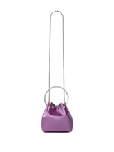 Jimmy Choo Bon Bon Ring Top Handle Leather Bucket Bag Purple