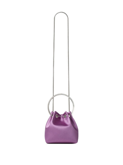 Jimmy Choo Bon Bon Ring Top Handle Leather Bucket Bag Purple