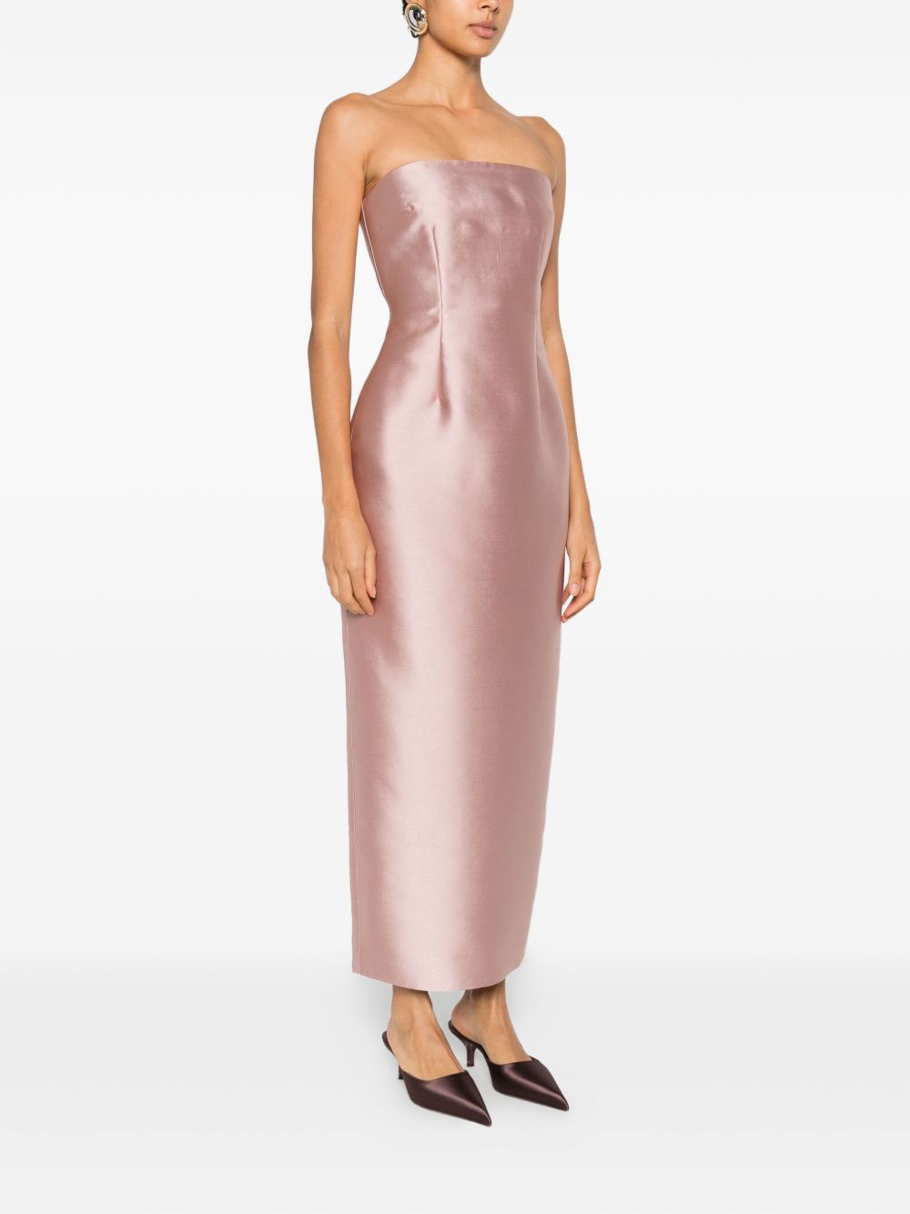 Solace London Renee Strapless Maxi Dress Powder