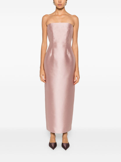 Solace London Renee Strapless Maxi Dress Powder