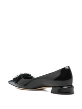Jimmy Choo Auria Crystal-Embellished Pointed-Toe Leather Ballet Flats Black