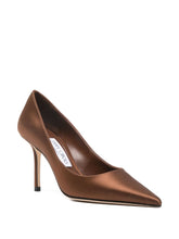 Jimmy Choo Love 85 Satin Stiletto Pumps Brown