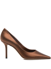 Jimmy Choo Love 85 Satin Stiletto Pumps Brown