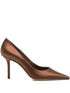 Jimmy Choo Love 85 Satin Stiletto Pumps Brown