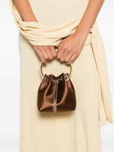 Jimmy Choo Bon Bon Leather Bucket Bag with Tassel and Chain Strap Brown