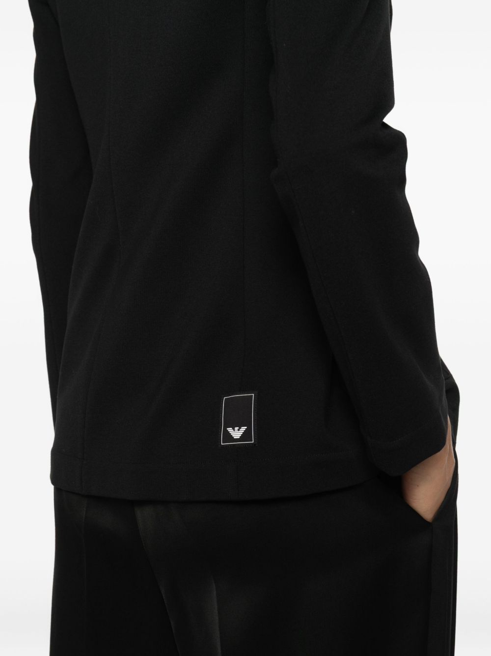 Emporio Armani Single-Breasted Jersey Blazer Black