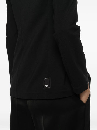 Emporio Armani Single-Breasted Jersey Blazer Black