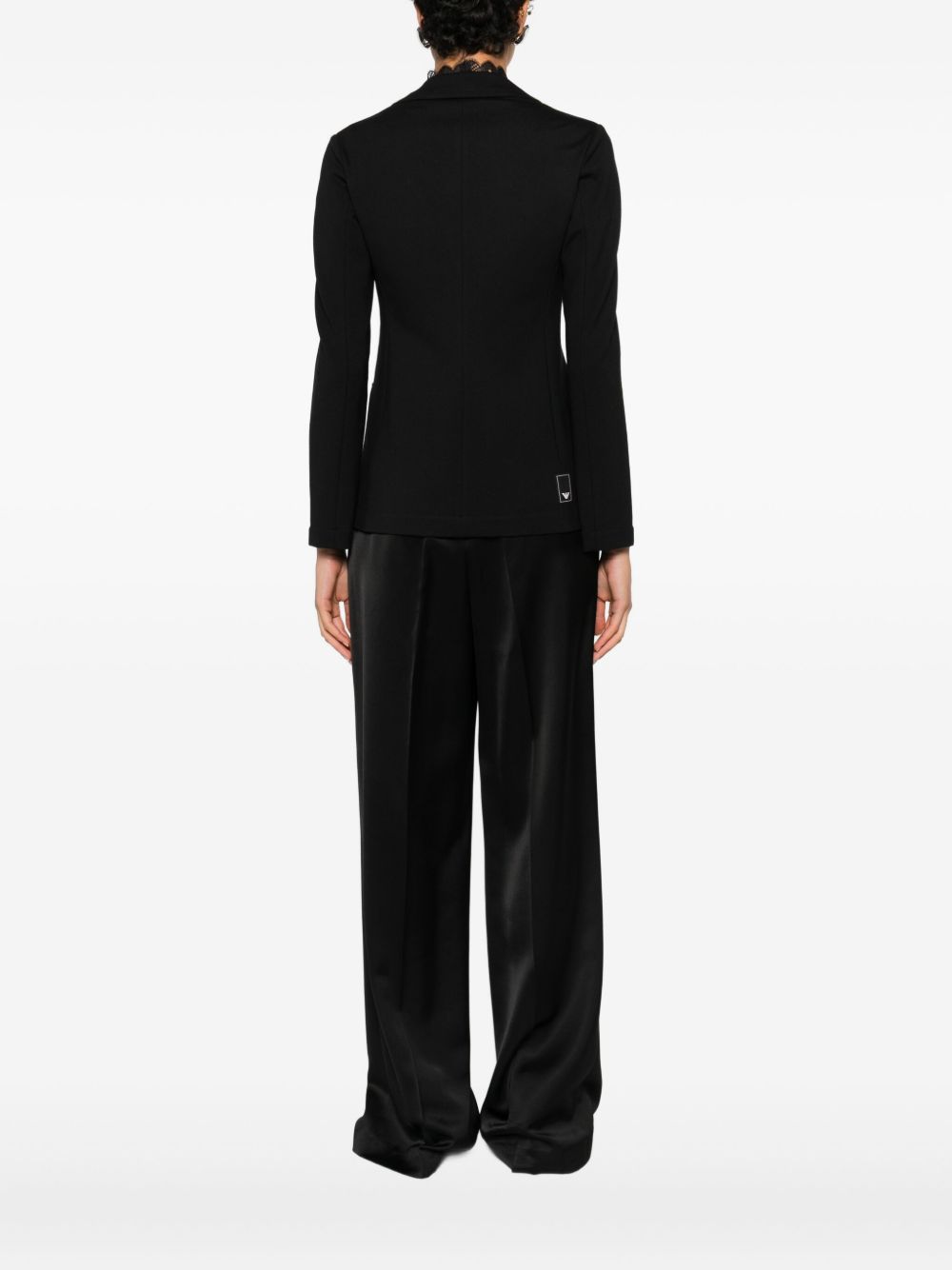 Emporio Armani Single-Breasted Jersey Blazer Black