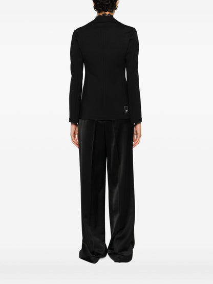 Emporio Armani Single-Breasted Jersey Blazer Black