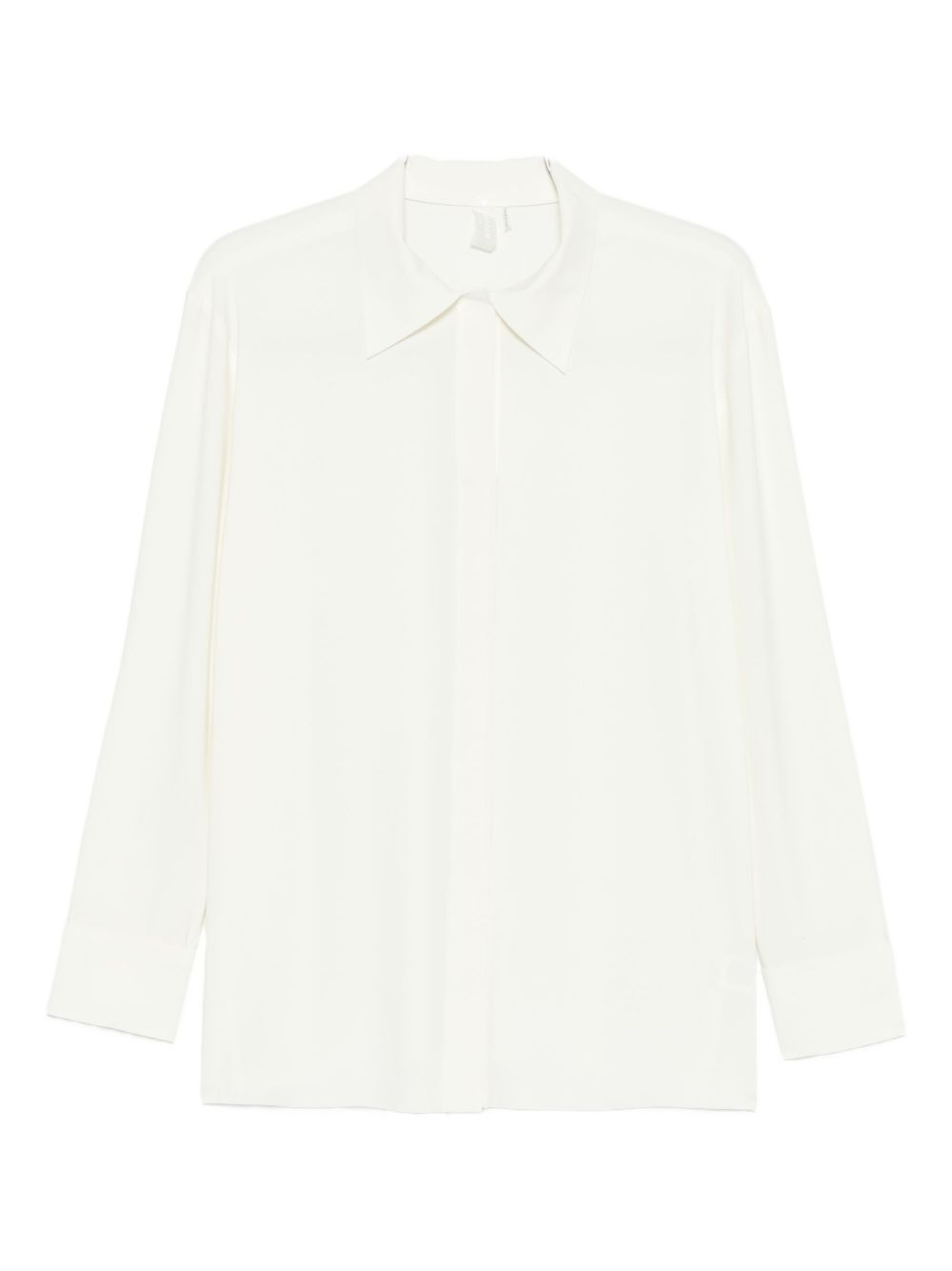 Norma Kamali Buttoned Jersey Long Sleeve Shirt White