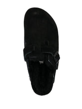 Birkenstock Boston Shearling Suede Slippers Black