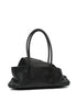 The Attico La Passeggiata Small Leather Shoulder Bag Black