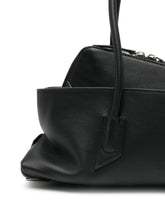 The Attico La Passeggiata Small Leather Shoulder Bag Black