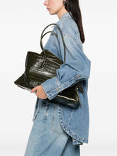 The Attico La Passeggiata Embossed Leather Top Handle Shoulder Bag Green