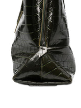 The Attico La Passeggiata Embossed Leather Top Handle Shoulder Bag Green