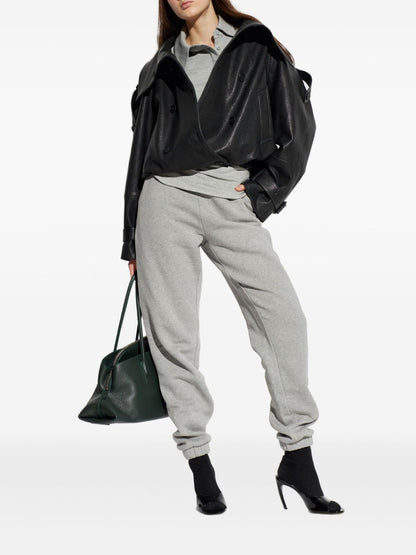 The Attico Short-Sleeve Cotton T-Shirt Grey