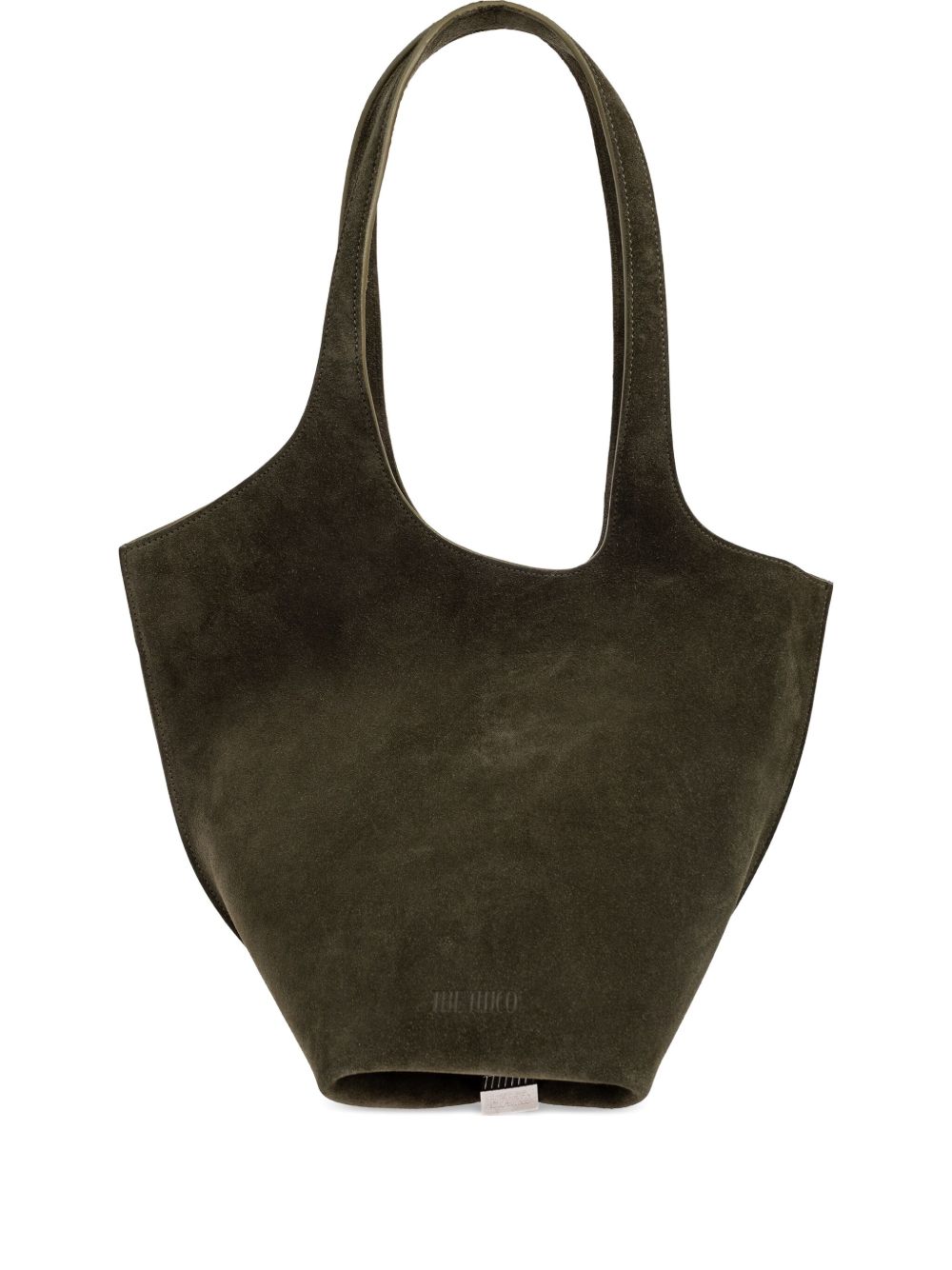 The Attico Scoop Medium Suede Shoulder Bag Green