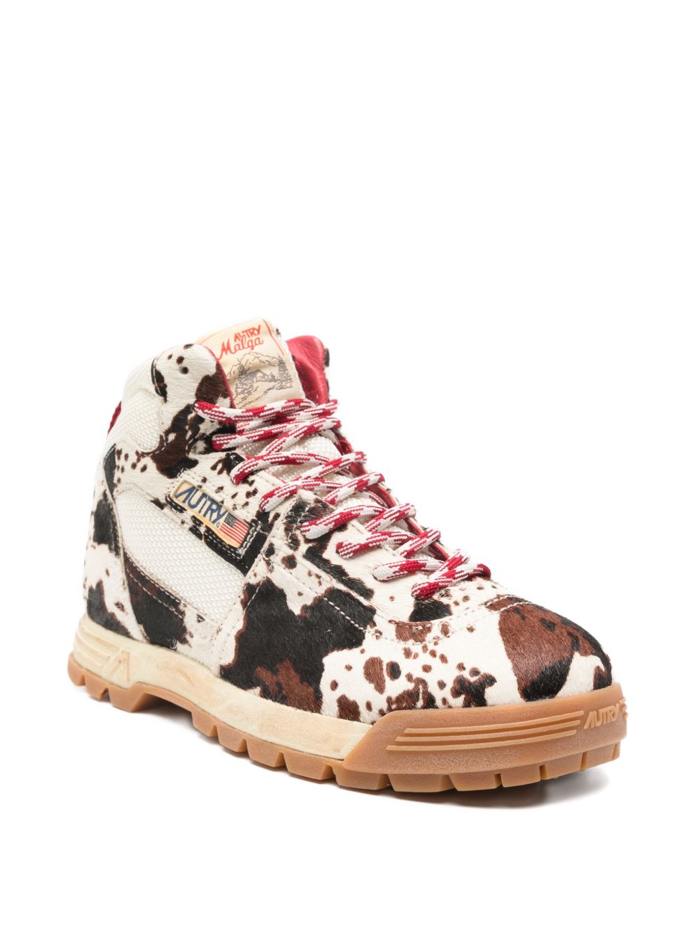 Autry Malga Mid Animal-Print Leather Boots MultiColour