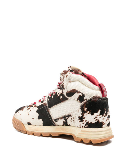 Autry Malga Mid Animal-Print Leather Boots MultiColour