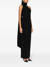 Solace London Demi One-Shoulder Crossover Maxi Dress Black