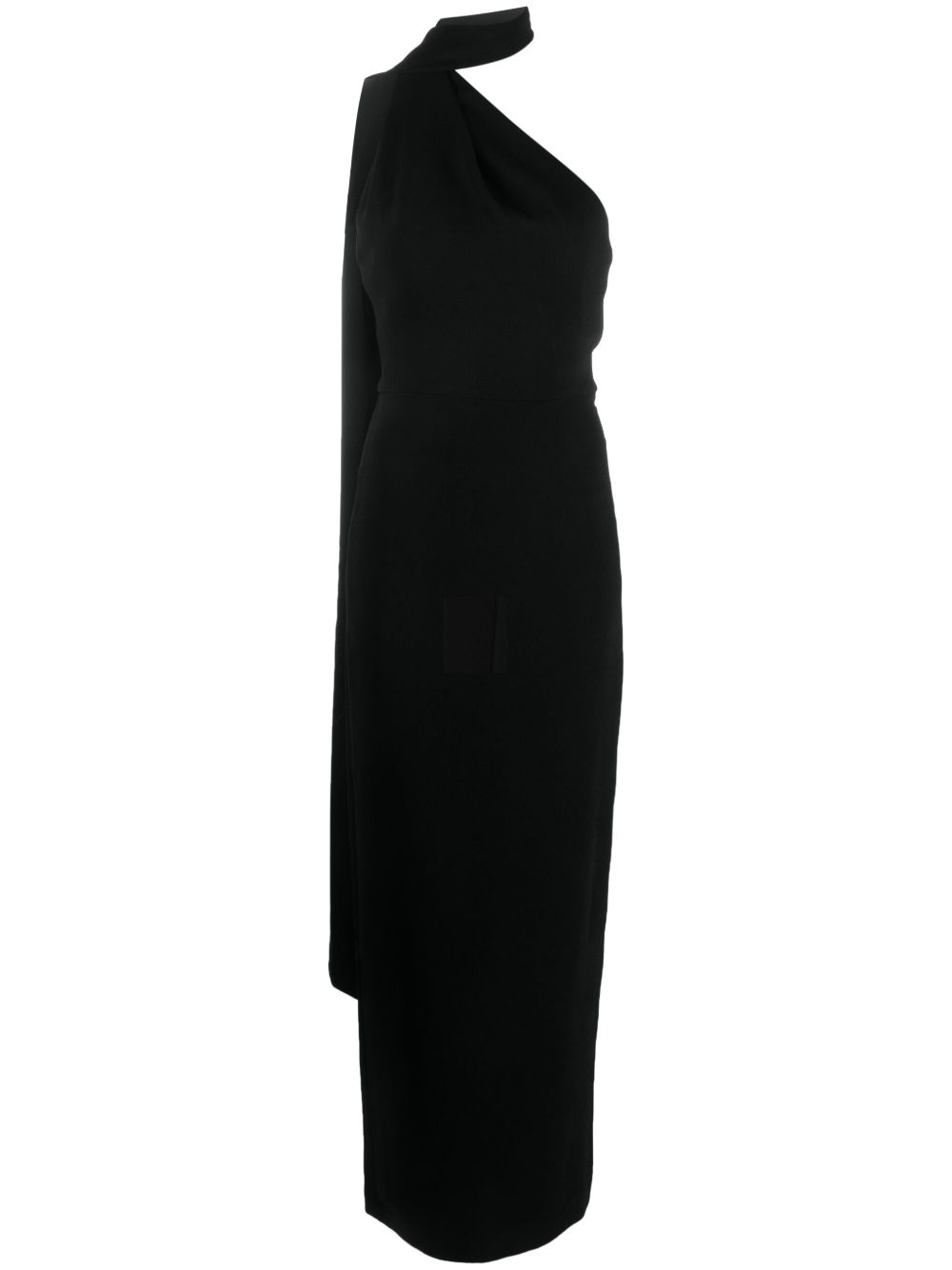 Solace London Demi One-Shoulder Crossover Maxi Dress Black