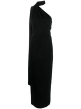 Solace London Demi One-Shoulder Crossover Maxi Dress Black