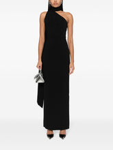 Solace London Demi One-Shoulder Crossover Maxi Dress Black