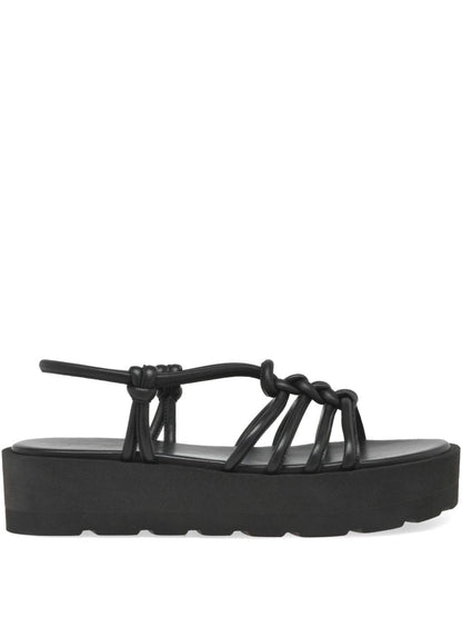 Gianvito Rossi Hebe Nappa Leather Platform Sandals Black