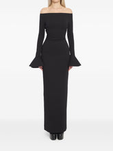 Solace London Anica Black Flared Cuff Maxi Dress Black