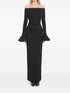 Solace London Anica Black Flared Cuff Maxi Dress Black