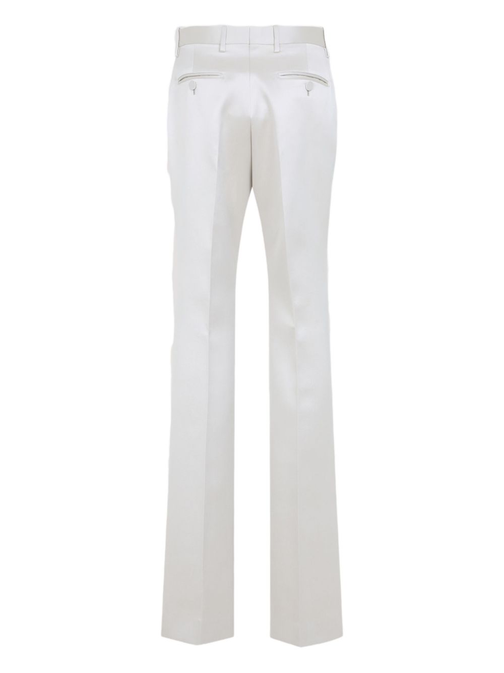 Tom Ford High-Rise White Tailored Cotton-Silk Trousers White
